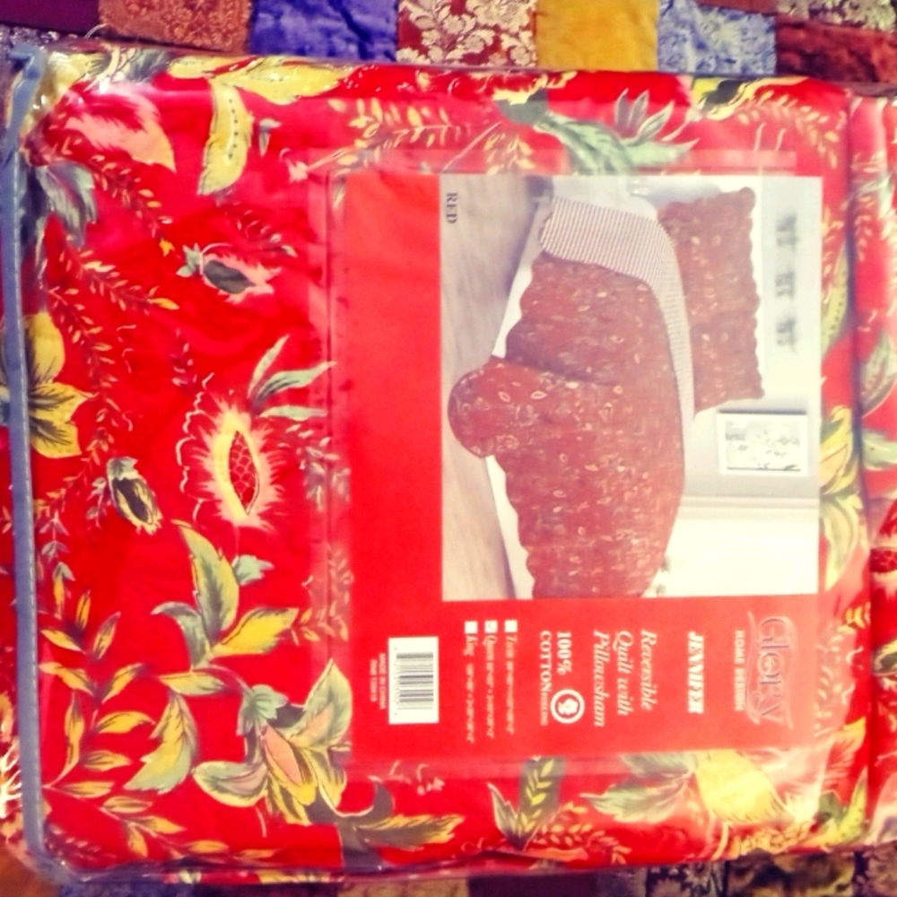 Jennifer 3-piece quilt set red